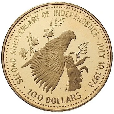 100 Dollars Second anniversary of Independence back