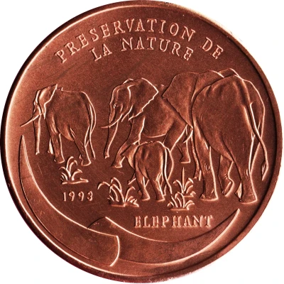 100 Francs CFA Elephants back