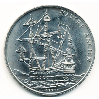 100 Francs CFA Spanish Galleon back