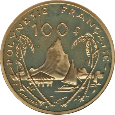 100 Francs Gold Piedfort back