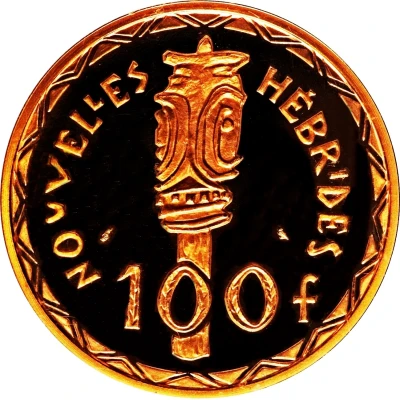 100 Francs Piedfort gold back