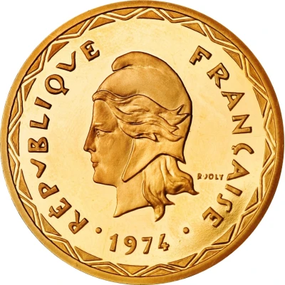 100 Francs Piedfort gold front