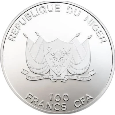 100 Francs Qibla compass; silver plated front