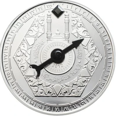 100 Francs Qibla compass; silver plated back