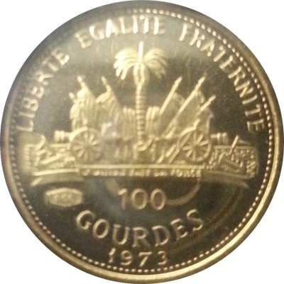 100 Gourdes Christopher Columbus back