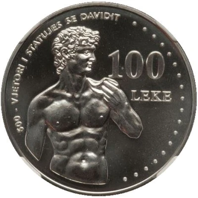 100 Lekë Michelangelo's David back