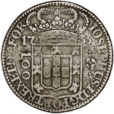 100 Réis - José I Colonial Coinage front