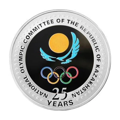 100 Tenge 25th anniversary of the National Olympic Committee back