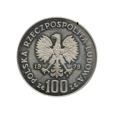 100 Zlotys Adam Mickiewicz - with hair under left eye; Trial Strike front