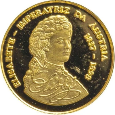 1000 Dobras Empress Elizabeth of Austria; Gold back