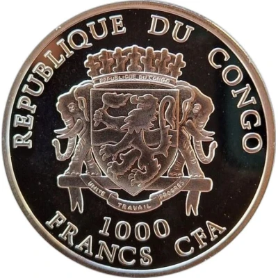 1000 Francs CFA 2008 Summer Olympic Games front