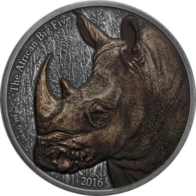 1000 Francs CFA African Big Five - Rhinoceros; Colored back