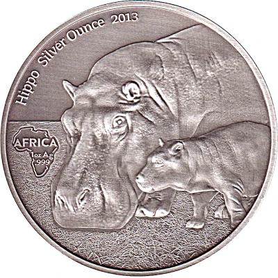 1000 Francs CFA Hippo back