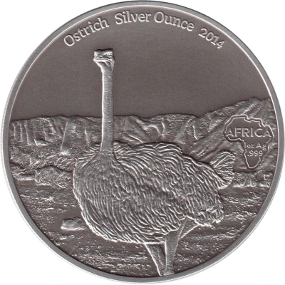 1000 Francs CFA Ostrich; Silver Bullion back