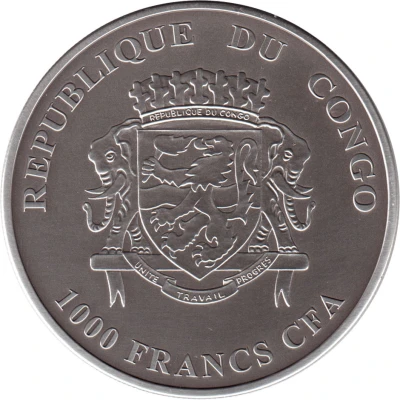 1000 Francs CFA Rhinoceros front