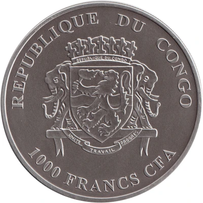 1000 Francs CFA Rhinoceros front