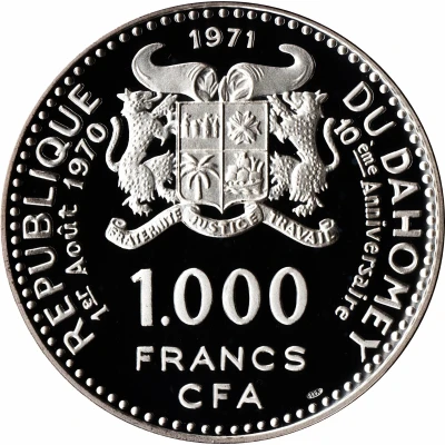 1000 Francs Independence front