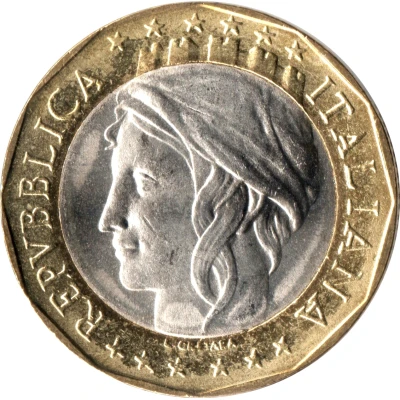 1000 Lire European Union; Old West Germany Map front