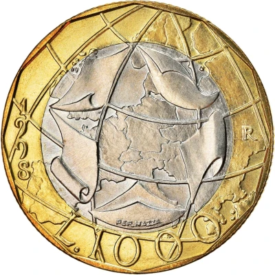 1000 Lire European Union; Reunited Germany Map back