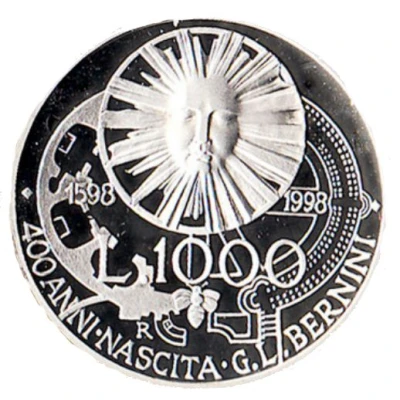 1000 Lire Gian Lorenzo Bernini back