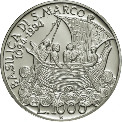 1000 Lire Year of Saint Mark in Venice back