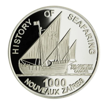 1000 Nouveaux Zaïres Portuguese Caravel back