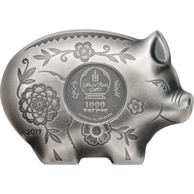 1000 Tögrög Jolly Silver Pig front