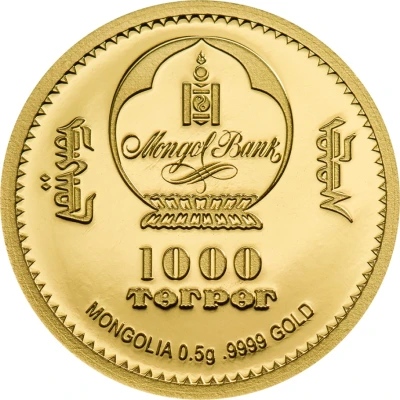 1000 Tögrög Year of the Ox Gold front