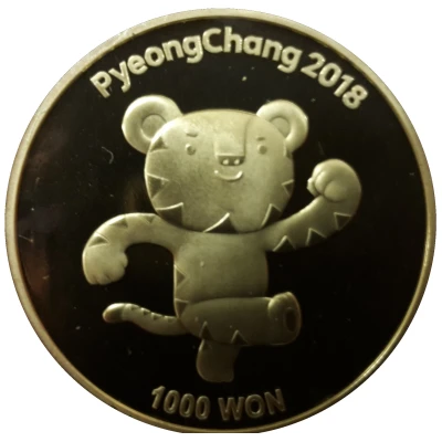 1000 Won Pyeong Chang 2018 Olympic Winter Games back