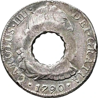 11 Bits Crenated center hole in Mexico 8 Reales, KM# 108 ND front