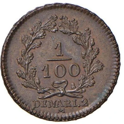 1⁄100 Lira, 2 Denari - Napoleon back