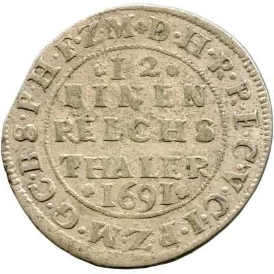 1⁄12 Reichsthaler - Frederick III back