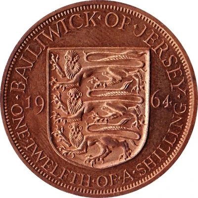 1⁄12 Shilling - Elizabeth II 1st portrait back