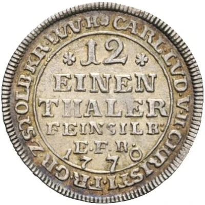 1⁄12 Thaler - Charles Louis and Henry Christian Frederick Ausbeute front