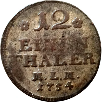 1⁄12 Thaler - Christian Louis II Landmünze back