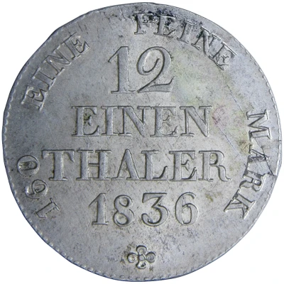 1⁄12 Thaler - Frederick August II back