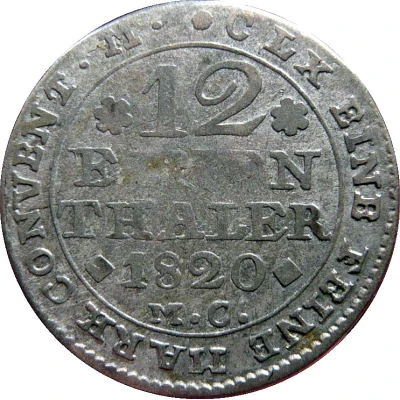 1⁄12 Thaler - George IV back