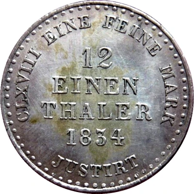 1⁄12 Thaler - William IV back