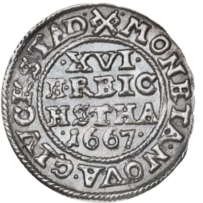 1⁄16 Thaler - Frederik III Armored bigger bust back