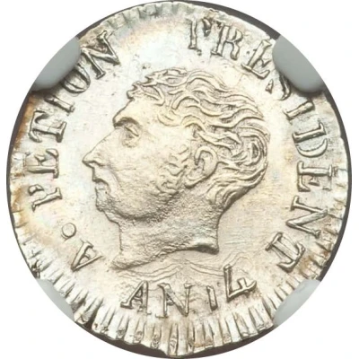 12 Centimes Western Republic; large bust back