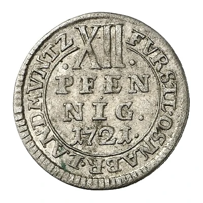 12 Pfennigs - Ernest August II of York back