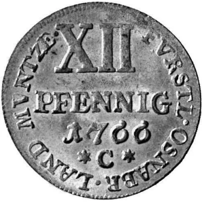 12 Pfennigs - Frederick of York back