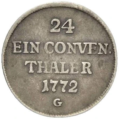 1⁄24 Thaler - Francis Conrad of Rodt Conventionstaler back