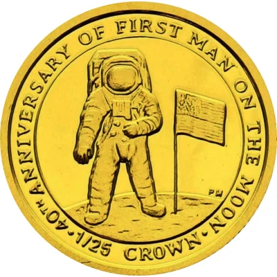 1⁄25 Crown - Elizabeth II First Man on the Moon back