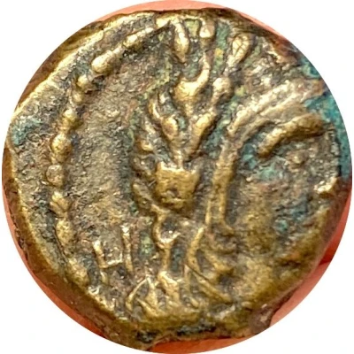 Æ13 - Aretas IV and Phasaelis 6 BC - 18 AD front