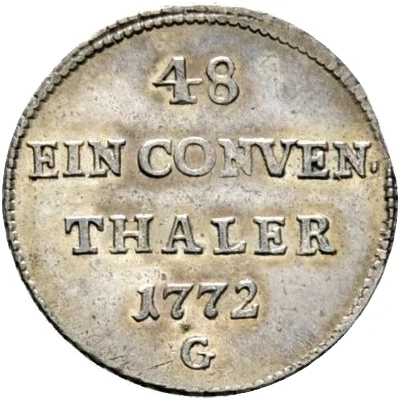 1⁄48 Thaler - Francis Conrad of Rodt Conventionstaler back