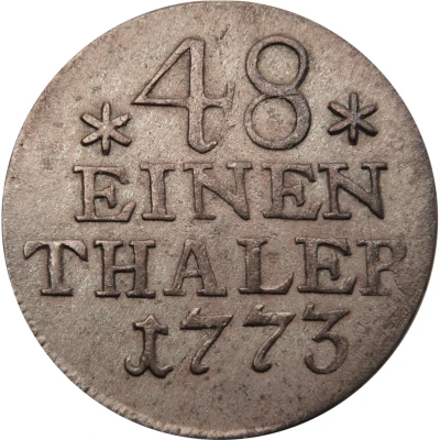 1⁄48 Thaler - Frederick II back