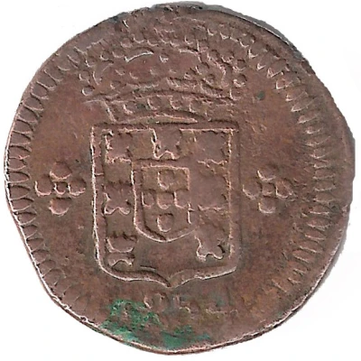 15 Réis - ¼ Tanga - Pedro V Damão front