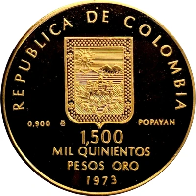 1500 Pesos Guillermo Valencia front