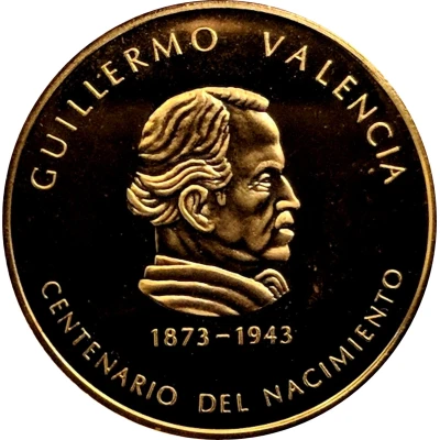 1500 Pesos Guillermo Valencia back